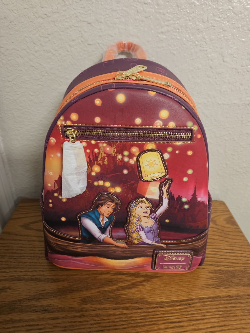 NWT Loungefly Disney Tangled Rapunzel & Flynn Boat Scene GITD Mini Backpack